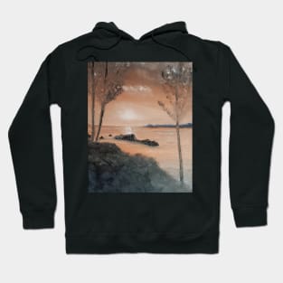 Evening glow oil painting  by artist Tabitha kremesec Hoodie